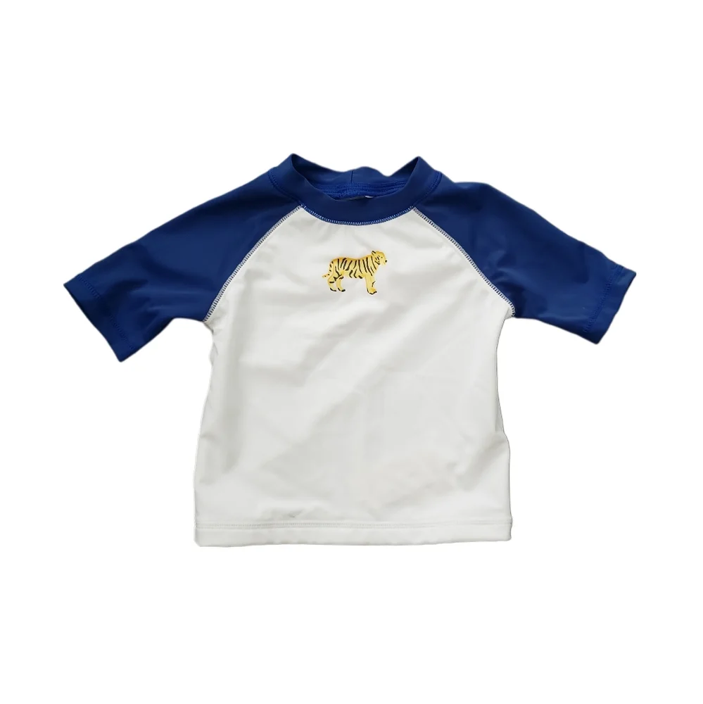 NWT Janie and Jack 6-12m Baby Tiger Short Sleeve Swim Rash Guard Top